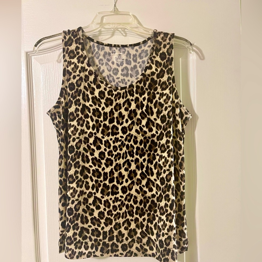 Women’s Tank/Shell Black and Tan Animal Print - Size Small - Rarely Worn